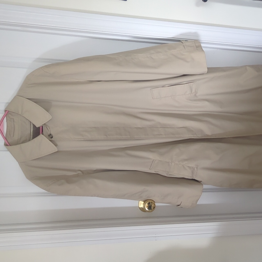 Vintage Stormport Faux Fur Lined Button Down Trenchcoat Made In Usa